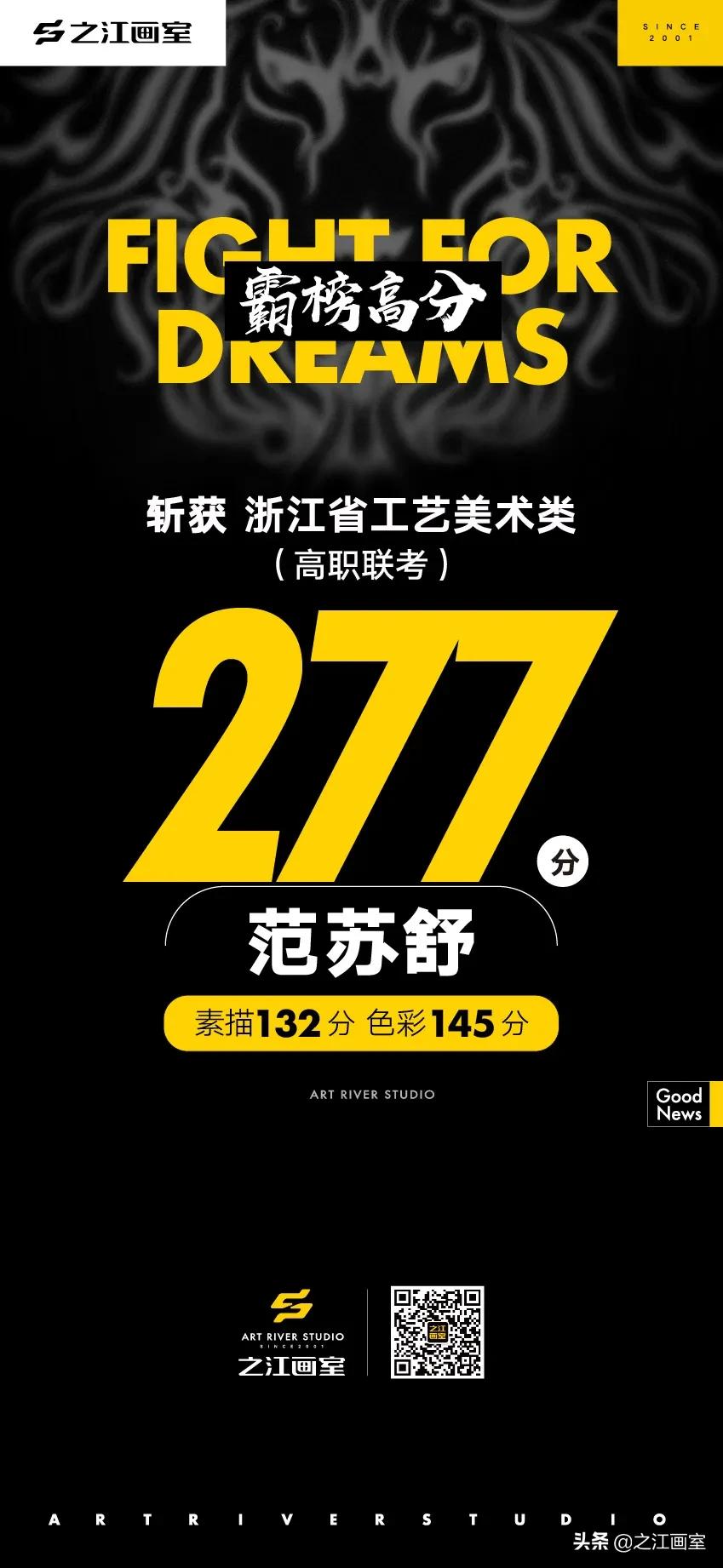 「历史突破」之江高职280以上20人，270以上68人