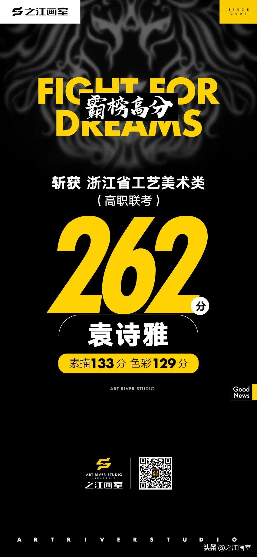 「历史突破，再度大捷！」之江画室高职联考260分(fēn)以上名单