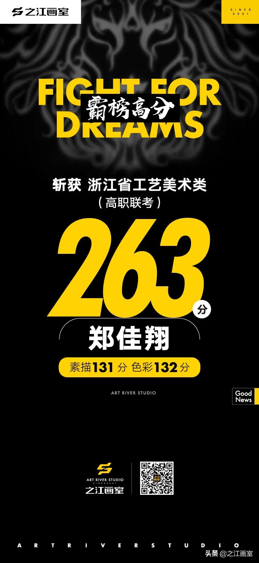 「历史突破，再度大捷！」之江画室高职联考260分(fēn)以上名单