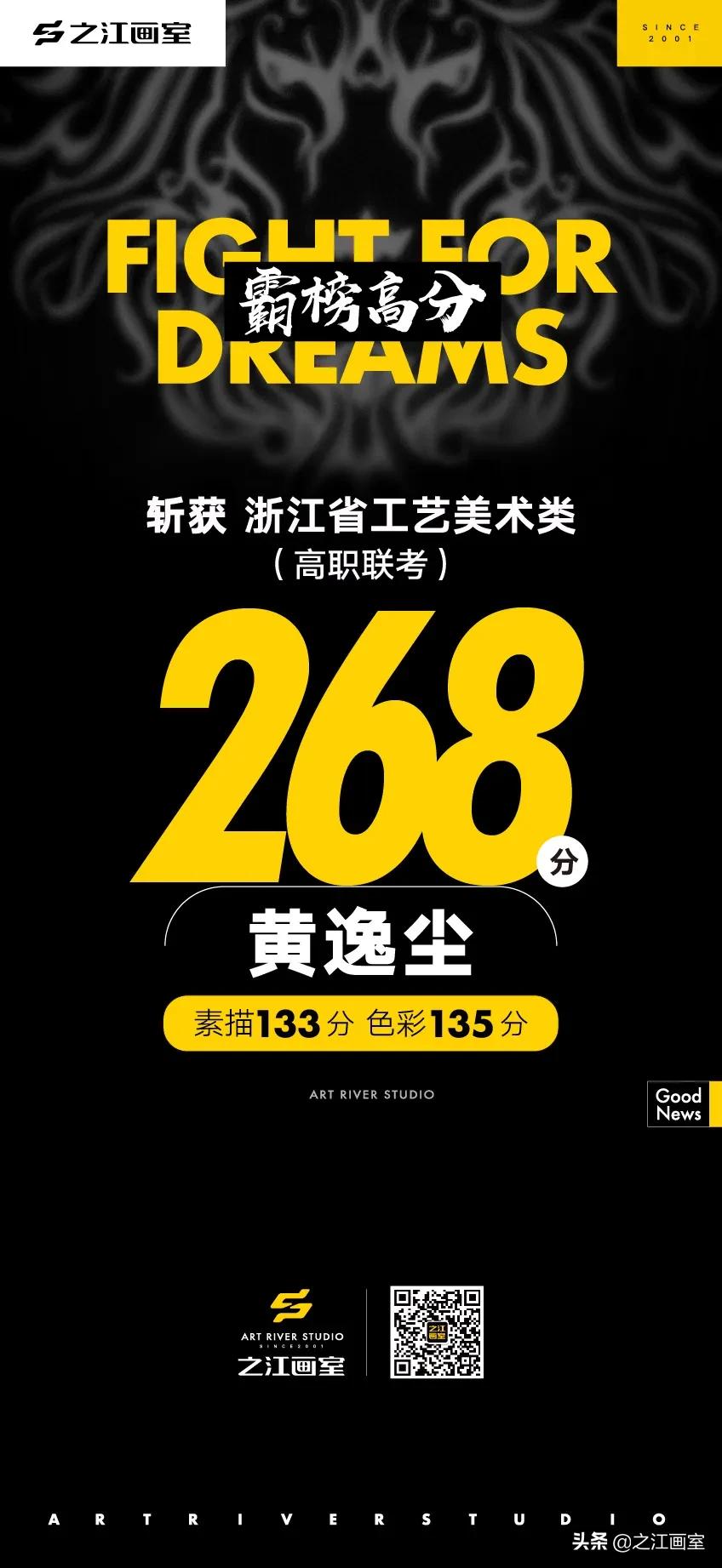 「历史突破，再度大捷！」之江画室高职联考260分(fēn)以上名单