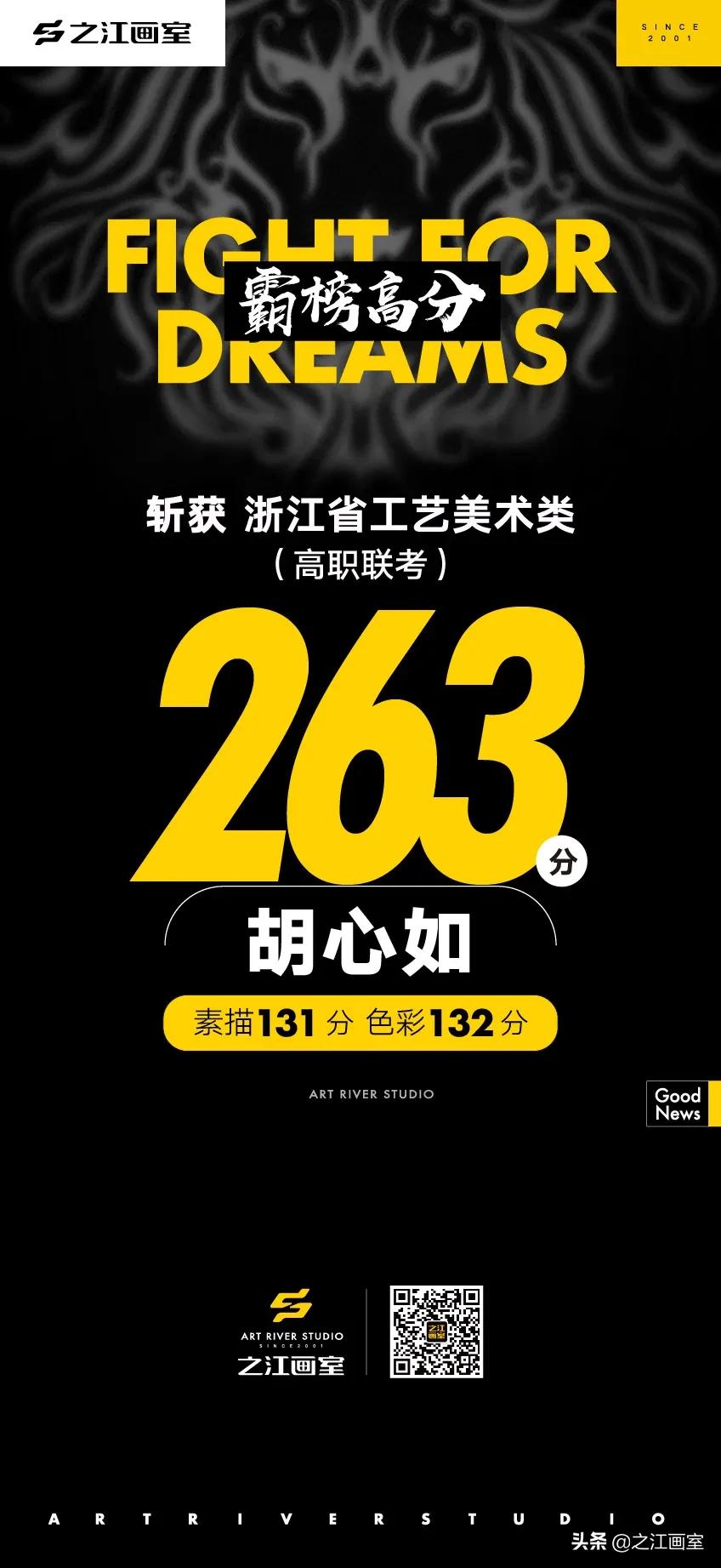 「历史突破，再度大捷！」之江画室高职联考260分(fēn)以上名单