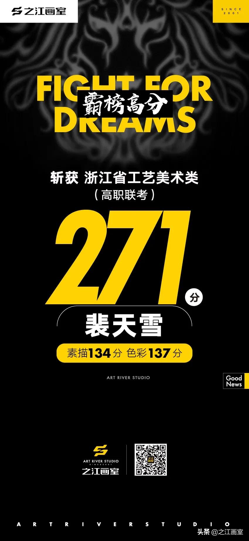 「历史突破」之江高职280以上20人，270以上68人