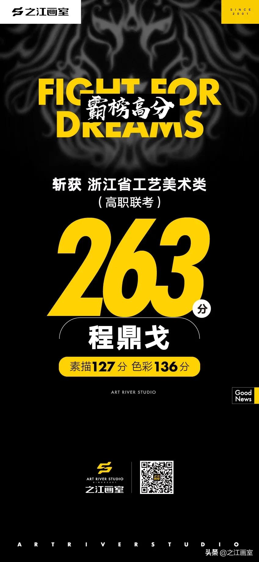 「历史突破，再度大捷！」之江画室高职联考260分(fēn)以上名单