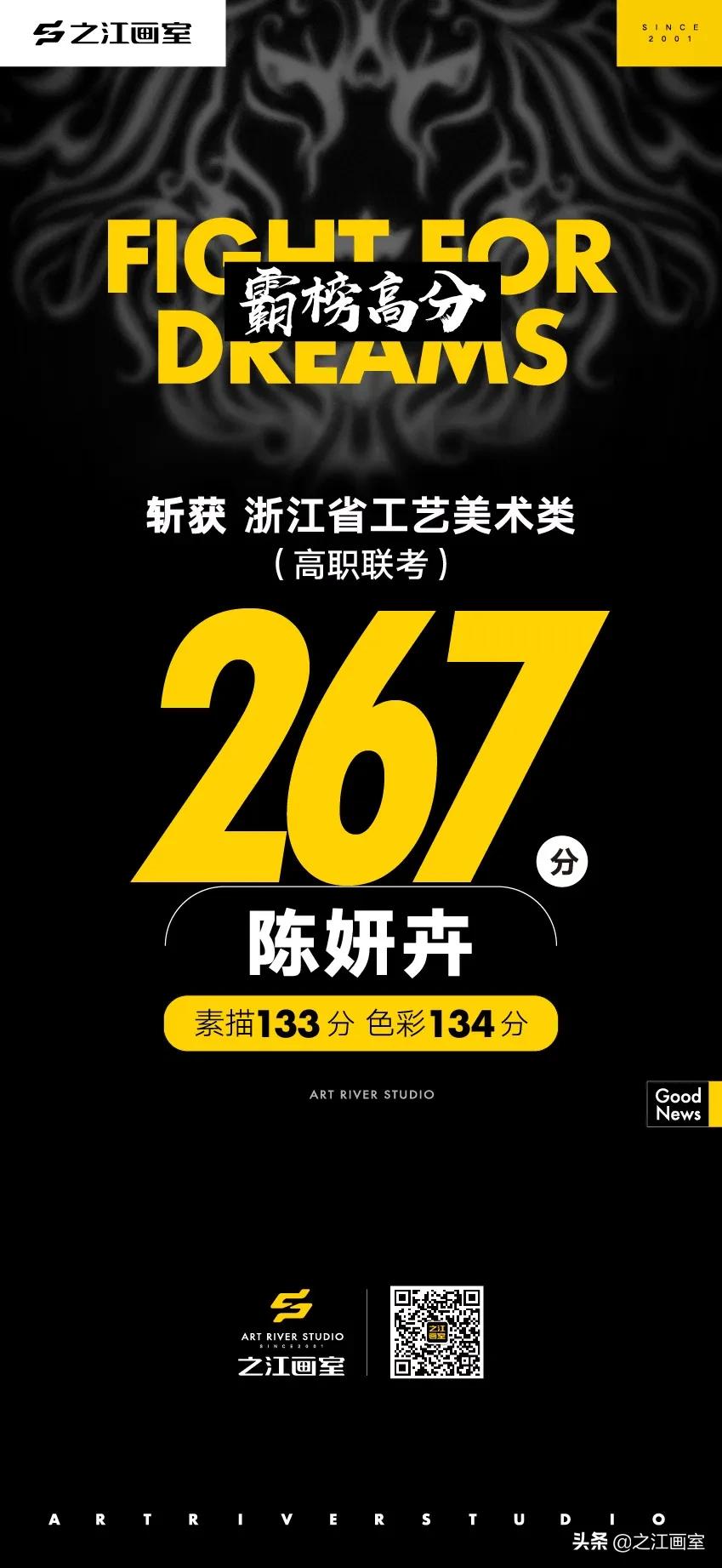 「历史突破，再度大捷！」之江画室高职联考260分(fēn)以上名单