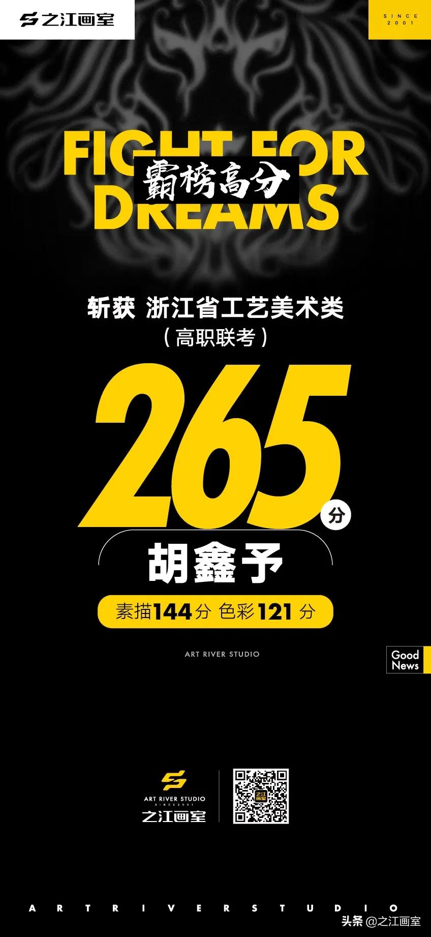 「历史突破，再度大捷！」之江画室高职联考260分(fēn)以上名单